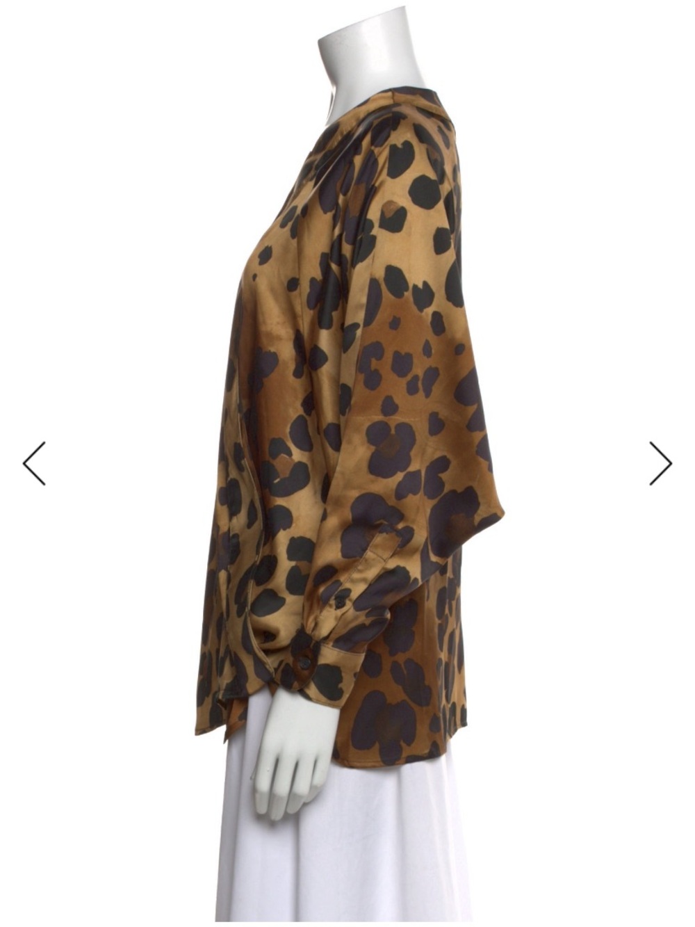 Smythe Brown and Black Leopard-Print Wrap Blouse - Picture 2 of 3